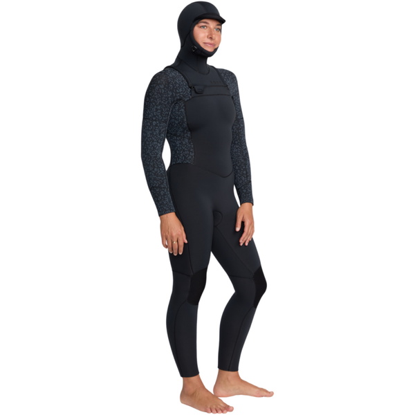 2025 Roxy Dames Swell Natural 5/4mm Borst Ritssluiting Met Capuchon Wetsuit 26BW203503 - Animal Print